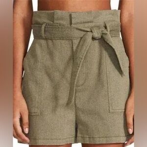 BB Dakota High-Rise Tie-Waist Utility Pants — Olive